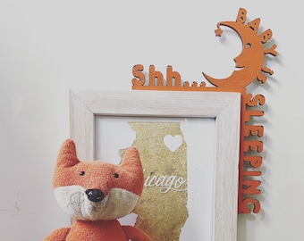 Baby Sleeping Sign - Door Corner Decor (12.5" x 9")