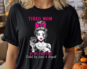 Momster Zombie Halloween Shirt | Funny Tired Mom Costume | Spooky Wine Tee