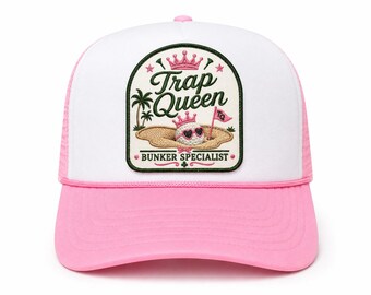 Trap Queen Golf Hat, Funny Women's Golf Trucker Hat, Bunker Specialist Snapback Cap, Golf Girl Hat, Cute Golf Gift for Her