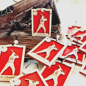 Custom Baseball Card Keychain - Personalized baseball Card - Baseball Team Gift - Baseball Bag Tag