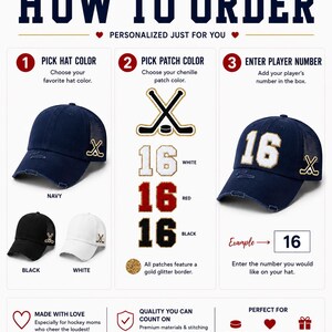 Personalized Hockey Mom Hat with Player Number | Personalized Hockey Mom Hat | Custom Hockey Hat with Player Number | Hockey Mom Gift image 5