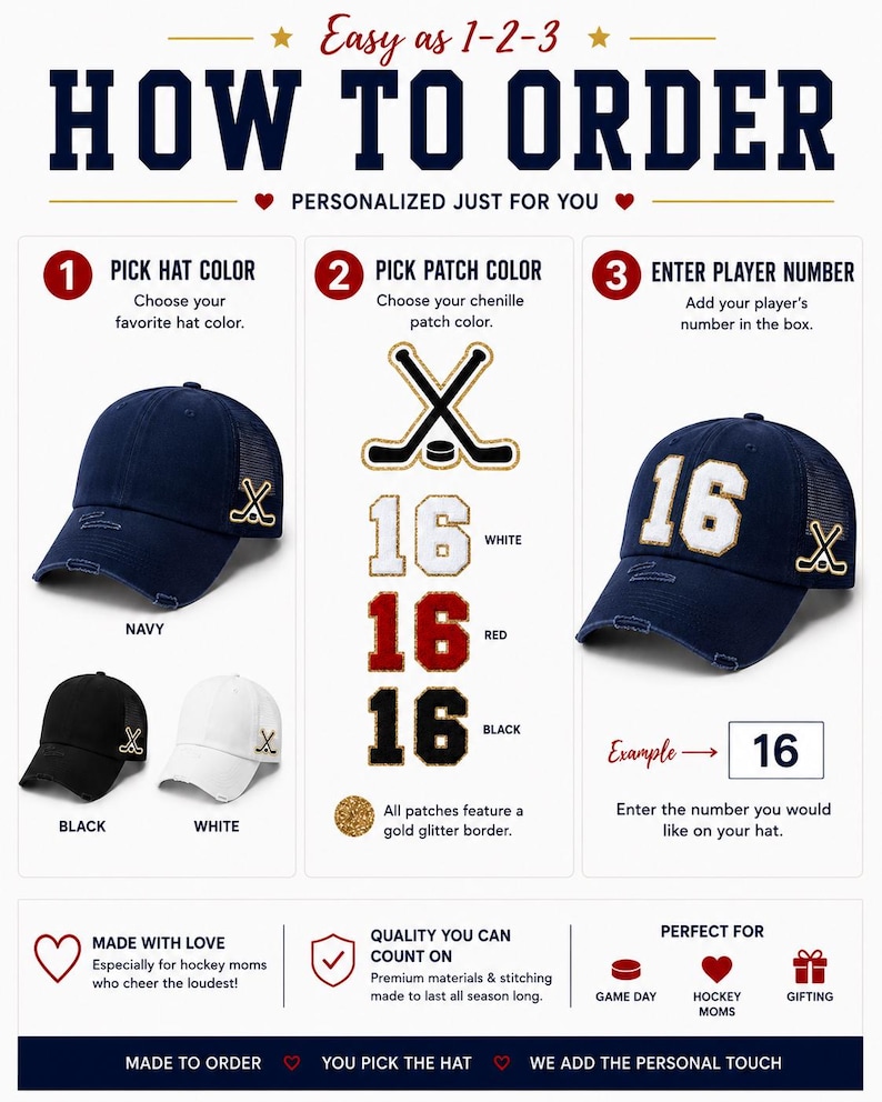 Personalized Hockey Mom Hat with Player Number | Personalized Hockey Mom Hat | Custom Hockey Hat with Player Number | Hockey Mom Gift image 5
