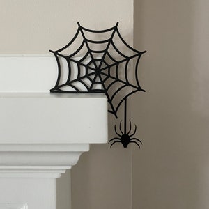 Halloween Door Corner Sign, Spider Web Halloween Decor, Halloween Spider Sign, Fall Decor image 3