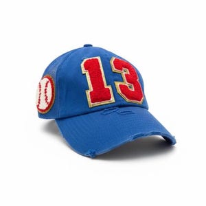 Personalized Mom Baseball Hat with Child Number Patch – Custom Sports Mom Hat Royal Blue