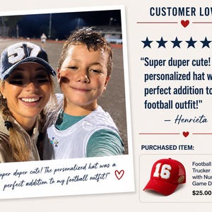 Football Mom Hat – Game Day Trucker Cap with Varsity Number Patch, Personalized Team Gift, Sports Mom Accessory 画像 6