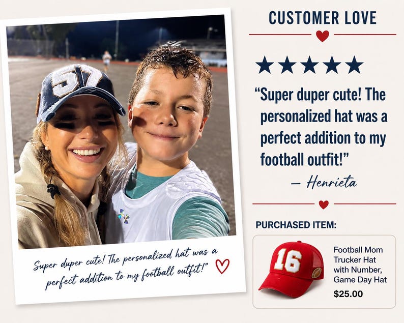Football Mom Hat – Game Day Trucker Cap with Varsity Number Patch, Personalized Team Gift, Sports Mom Accessory 画像 6