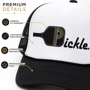 Funny Pickleball Trucker Hat, Pickleball Gift, Retro Pickle Hat, Dink Hat, Pickleball Mom Hat, Cute Sports Hat, Pickle Ball Cap image 3