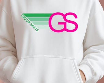 Customized Girl Scout Rainbow Hoodie: Trendy Aviator-Style Campwear for Troops & Tween Scouts