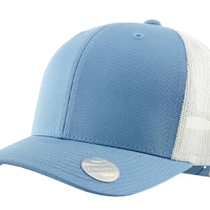 Baseball Mom Hat, Personalized Number Patch, Varsity Trucker Cap LT BL/WHT Structured