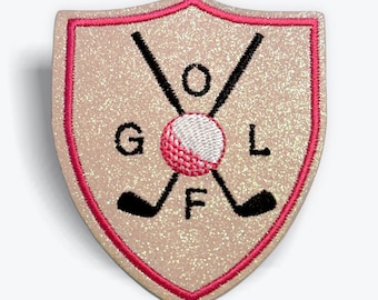 Sparkly Golf Iron-On Patch: Glittered Embroidery Accessory for Hats, Bags & Jackets - Cute Gift for Her
