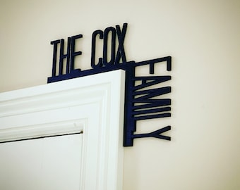 Family Name Door Corner Sign, Custom Welcome Sign, Last Name Sign,