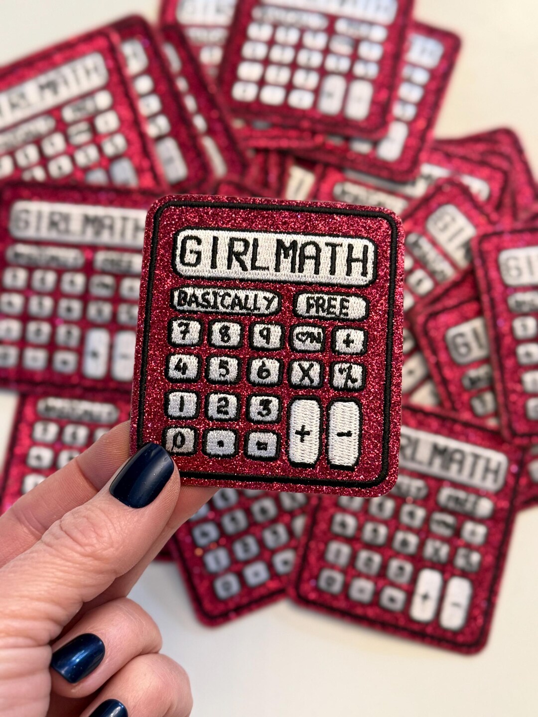 Card Pink Math Girl Math Patch, Pink Glitter Math Patch, Funny Math Patch, Iron on ...
