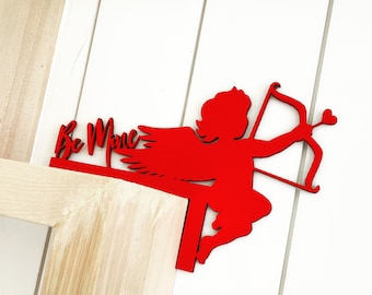Valentines Day Decor Door Corner Sign, Cupid Valentines Day Decor, Be Mine Sign, Cupid's Bow and Arrow Sign, Valentines Day Decoration