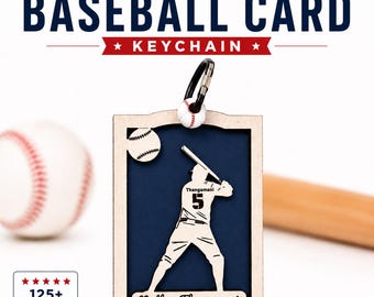 Personalized Baseball Player Keychain Bag Tag | Team Gift for Players | End of Season Gift