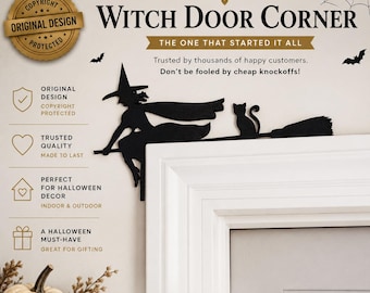 Halloween Door Corner Sign, Witch Halloween Decor, Halloween Witch Sign, Fall Decor,