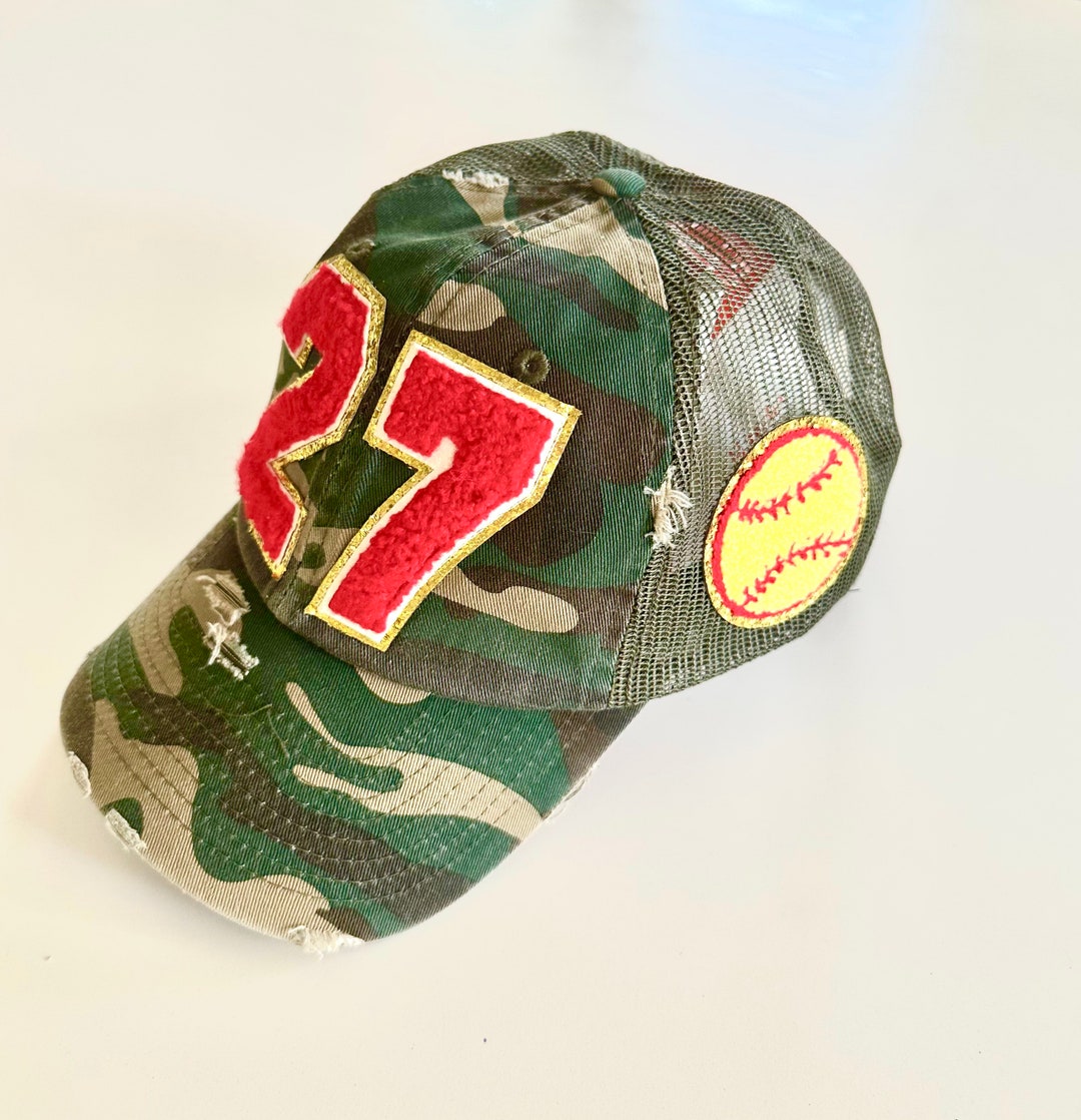Softball Team Number Baseball Hat Number Patch Hat Softball Mom Hat