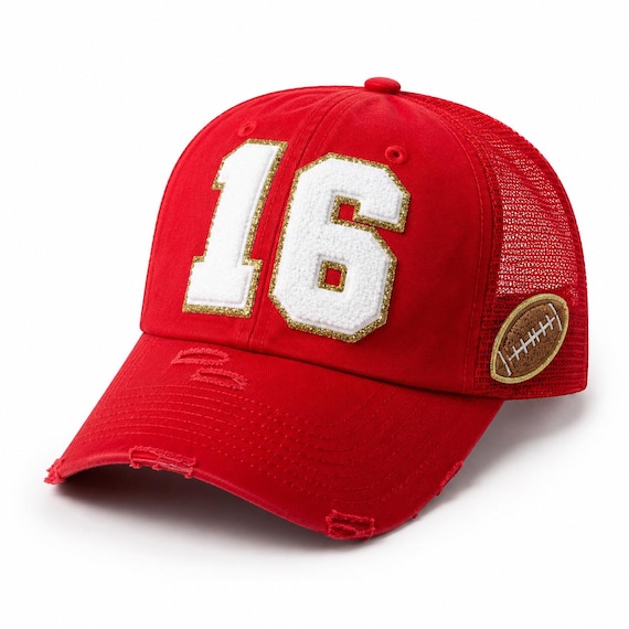 Football Mom Trucker Hat with Number, Game Day Hat for Moms, Custom Player Number Hat, Sports Mom Hat, Football Season Gift, Team Spirit Cap