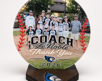 Personalized Baseball Coach Gift, Custom Team Photo Plaque, Acrylic Coach Thank You, End of Season Baseball Gift, Coach Award