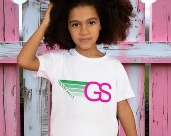 Girl Scout Troop Number T-Shirt, Aviator Nation Style Scout Shirt for Kids, Tween Girl Scout Campwear, Custom Girl Scout Gift