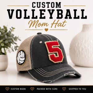 Gorras para mamás de voleibol, gorra de voleibol con número personalizado, gorra deportiva personalizada, regalos para equipos de voleibol, gorra para aficionados al voleibol