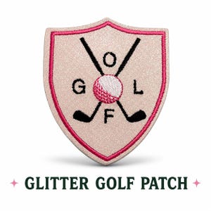 Sparkly Golf Iron-On Patch: Glittered Embroidery Accessory for Hats, Bags & Jackets - Cute Gift for Her