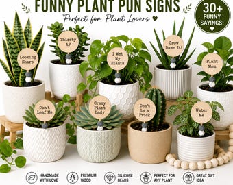 Funny Plant Signs | Plant Mom Gift | Engraved Plant Marker | Succulent Sign | Plant Lover Gift | Housewarming Gift | Funny Plant Decor