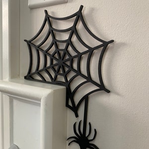 Halloween Door Corner Sign, Spider Web Halloween Decor, Halloween Spider Sign, Fall Decor image 4