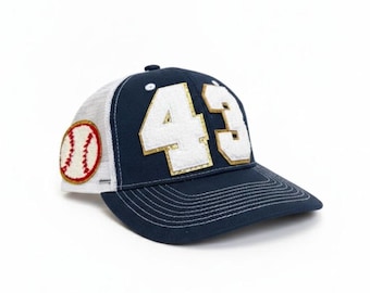 Personalized Baseball Mom Hat with Number | Custom Trucker Hat | Sports Mom Gift | Game Day Hat | Baseball Mom Apparel