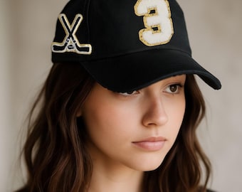Custom Hockey Mom Hat – Personalized Hockey Sticks Baseball Cap – Game Day Hat for Hockey Moms – Sports Mom Gift – Team Spirit Accessory