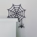 Halloween Door Corner Sign, Spider Web Halloween Decor, Halloween Spider Sign, Fall Decor 