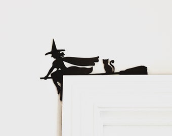 Simple Halloween Decor, Halloween Door Corner Sign, Witch Halloween Decor, Halloween Witch Sign, Halloween Door Topper, Fall Decor,