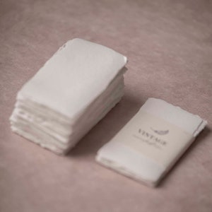 Place Card 5 x 9 cm Extra fine Handmade Paper 10 Pieces | Cotton Paper, Deckled Edge |Handmade laid paper place card, cotton paper