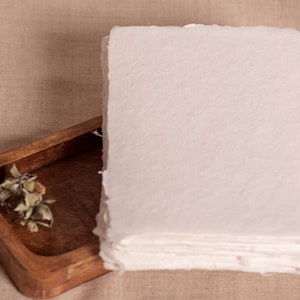 10 morceaux de papier artisanal extra fin Papier de coton Papier fait main fait main Couleur BLANC en 6 tailles papier de coton faitmain image 6