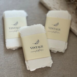 Place Card 5 x 9 cm Extra fine Handmade Paper 10 Pieces | Cotton Paper, Deckled Edge |Handmade laid paper place card, cotton paper