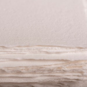 10 morceaux de papier artisanal extra fin Papier de coton Papier fait main fait main Couleur BLANC en 6 tailles papier de coton faitmain image 2
