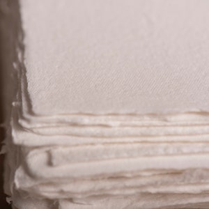 10 morceaux de papier artisanal extra fin Papier de coton Papier fait main fait main Couleur BLANC en 6 tailles papier de coton faitmain image 4