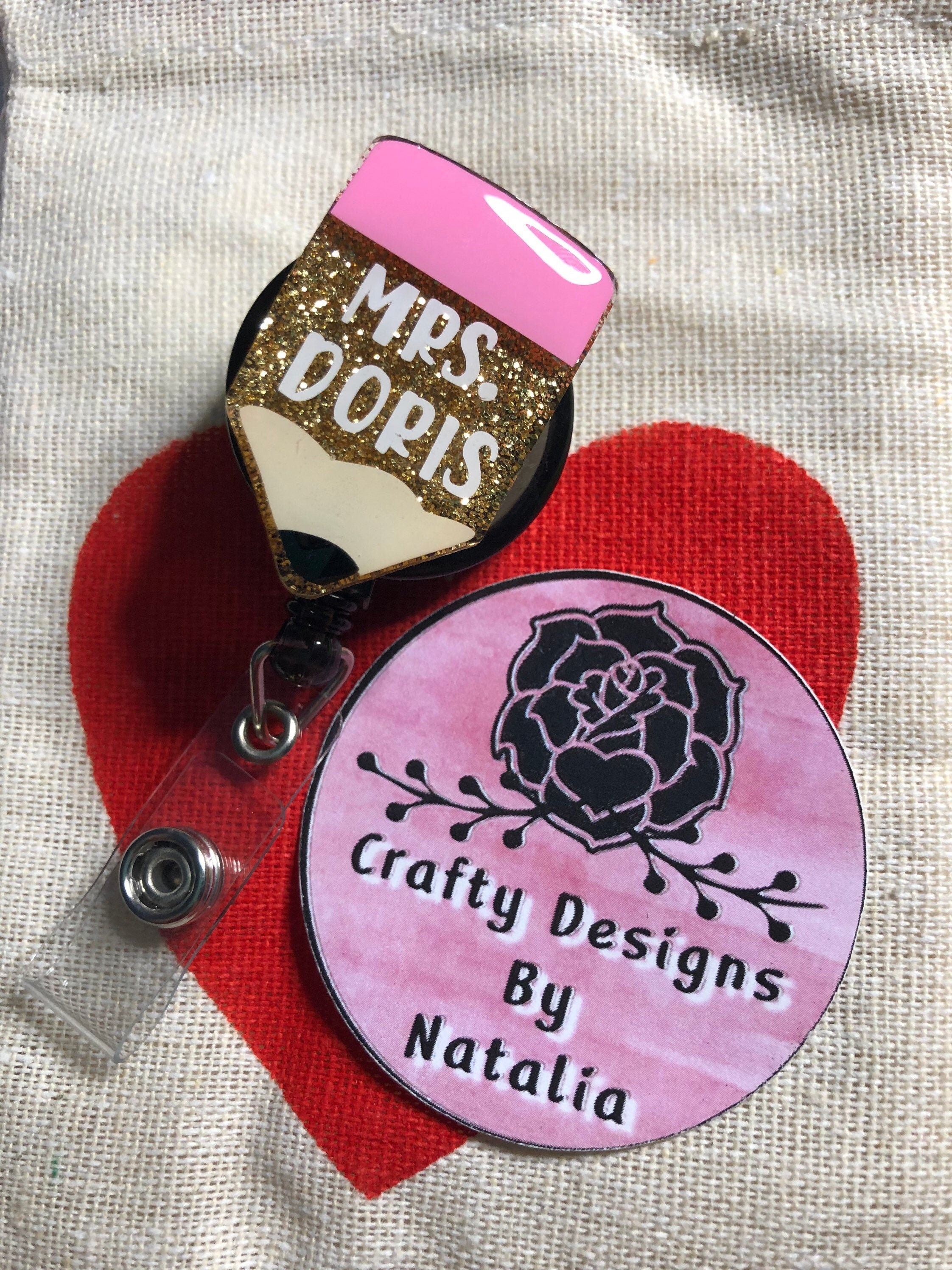 Teacher Badge Reel Pencil Badge Reel Cute Badge Reel Etsy