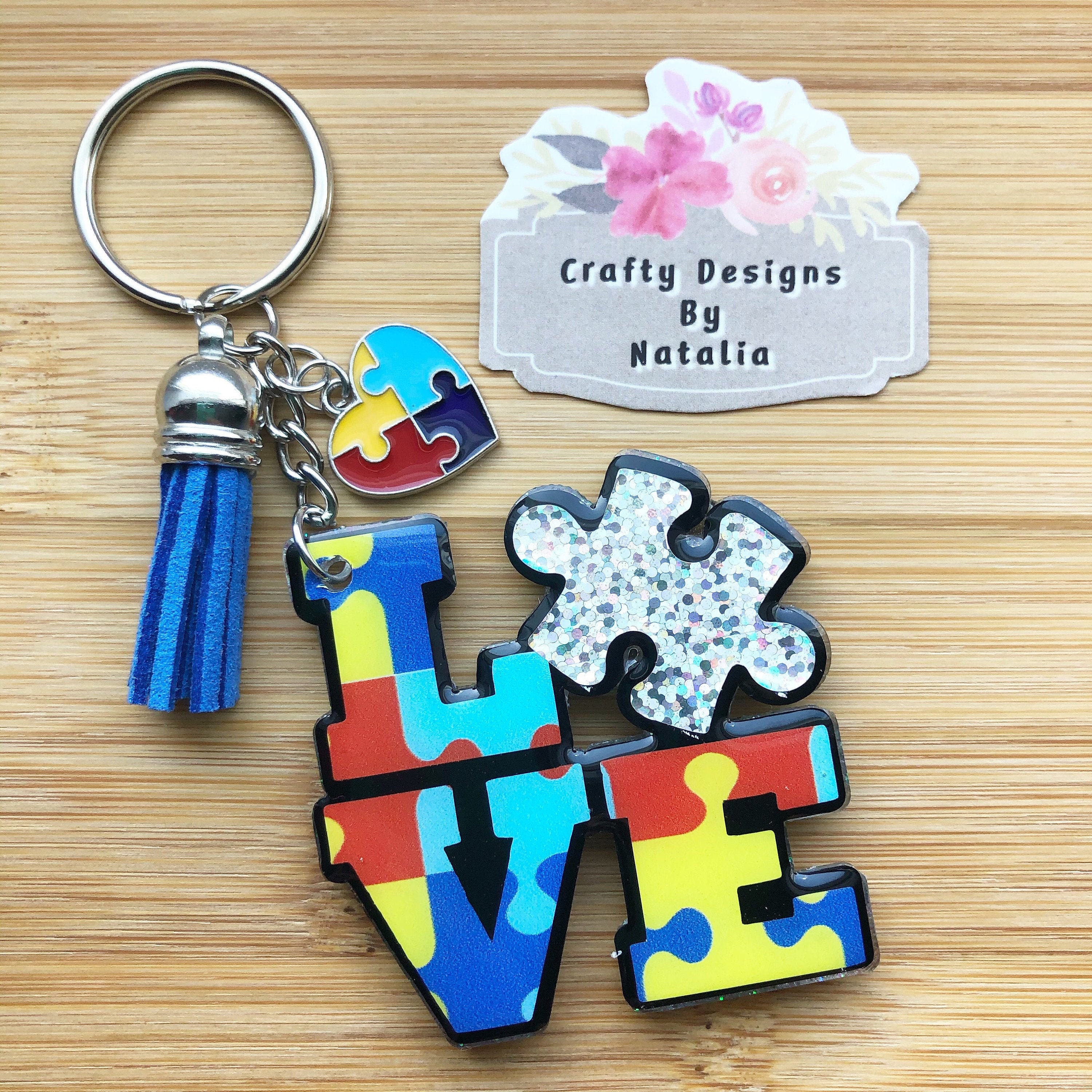 Autism Keychain Autism Personalized Keychains Custom Etsy