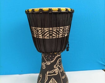 Tambour djembé du Ghana, tambour de qualité 9 x 17 pouces, tambour djembé, tambour en cuir, instrument africain, tambour étudiant