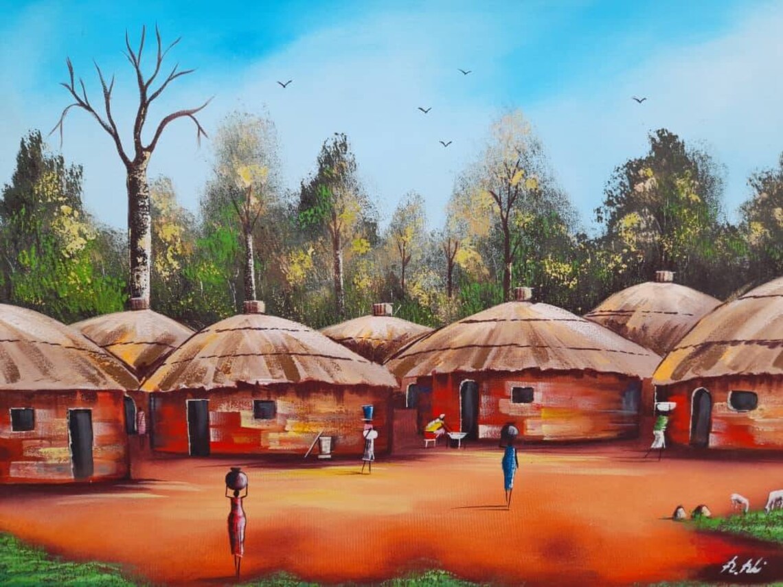 Acrylic Painting Canvas Wall Art African Painting African Etsy