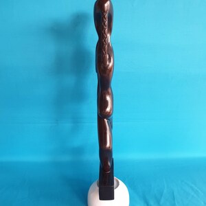 Wood statue, wood carving, African wooden statue, ebony wood lovers, couples statue image 5