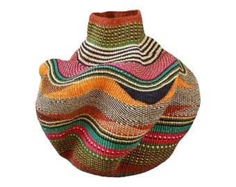 Panier de pot de fleur, panier Bolga tissé pour la décoration intérieure, panier de pot pour plantes, panier de rangement, panier africain, panier en osier