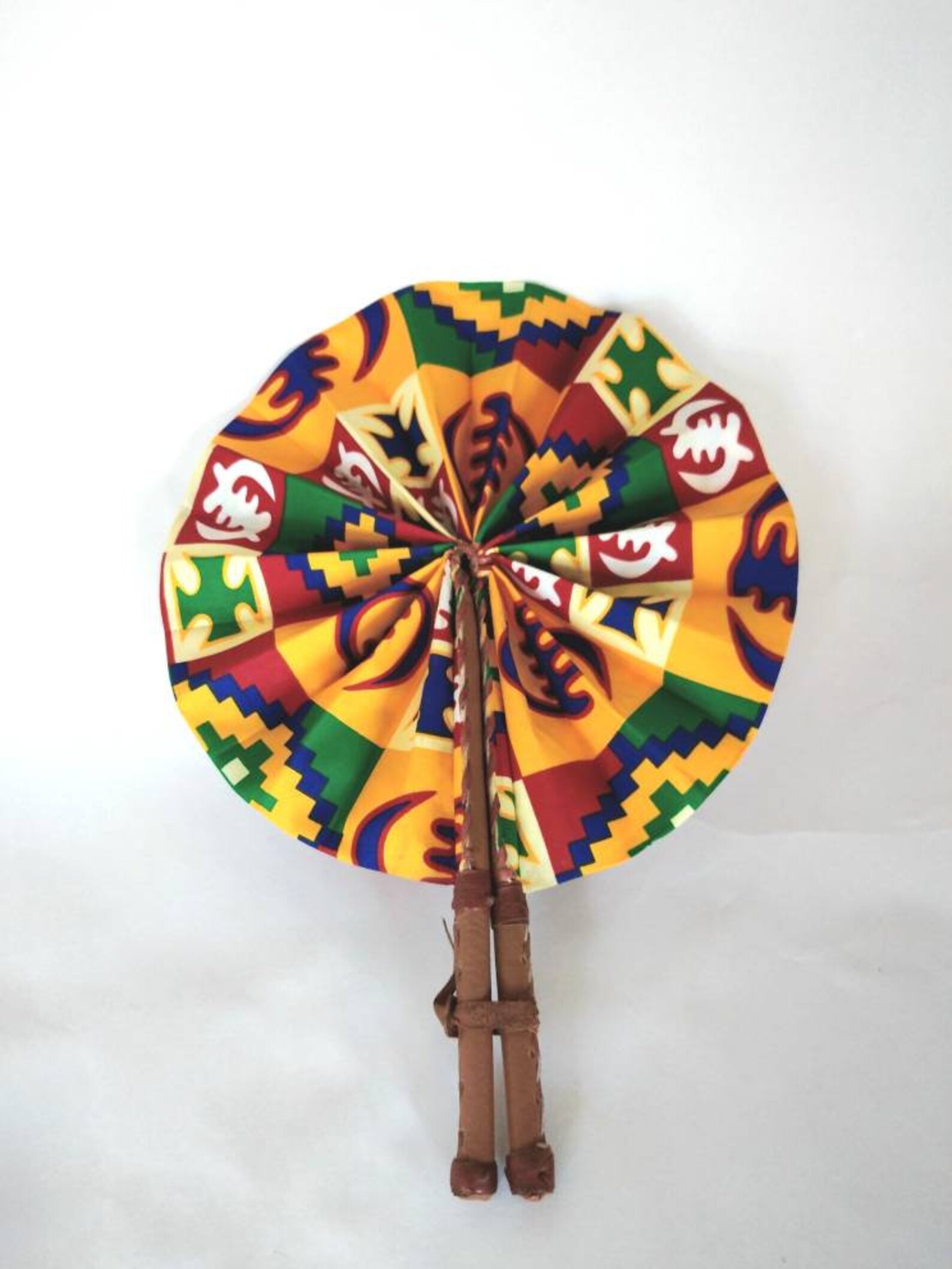 Ghana kente fabric hand fan Etsy