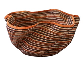 Woven Natural Storage Basket,Bowl Basket,Handmade African Bowl Basket,Wicker Basket,Grocery Bowl Basket,Ghana Basket