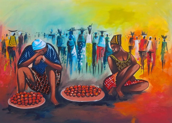 African Art Wall Decor acrylic Wall Painting for Living Room Original Artwork Paintings sculpture Canvas Painting Art Etsy UK
