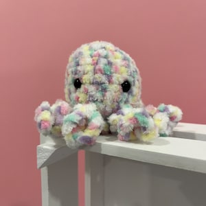 Crochet Rainbow Octopus Plushie - Stress Buddy - Desk Pet