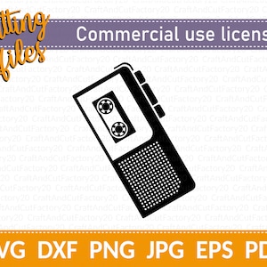 Retro Tape Voice Recorder SVG. Classic Recorder Cutting File. Vintage Cut File. Instant Download. SVG, DXF for Cricut, Silhouette