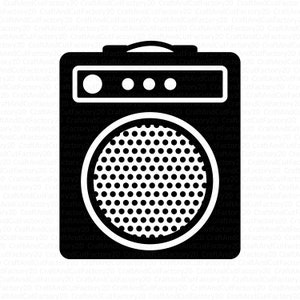 Guitar Amplifier Audio Speaker Music DJ Disc Jockey Equipment Sound Stereo System Sub Woofer Bass.SVG .PNG Clipart Vector Cricut Cut Cutting