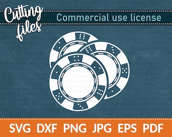 Chip SVG. Casino Cutting File. Gambling Cut File. Instant Download