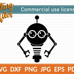 Robot SVG. Android Cutting File. Vintage cyborg Cut File. Instant Download. SVG, DXF for Cricut, Silhouette